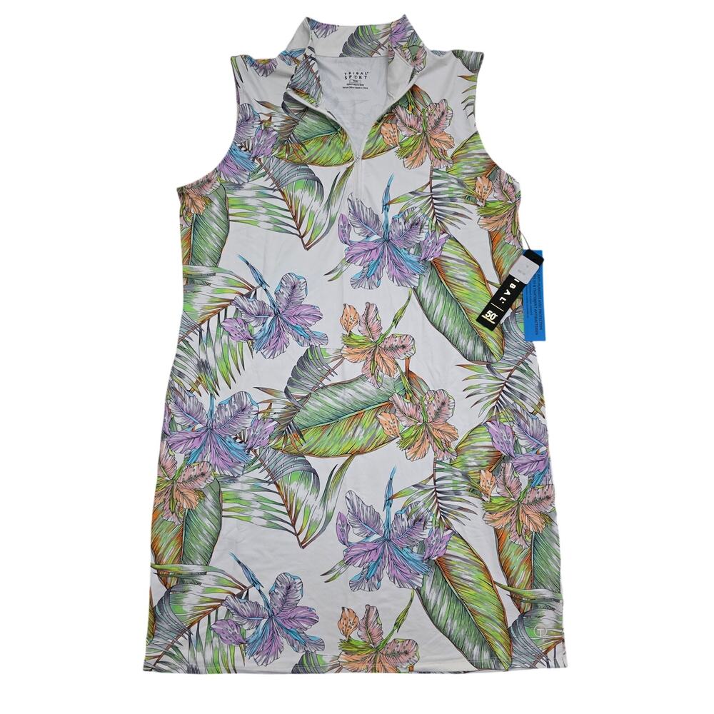 Tribal NEW Tropical Print Performance Sports Dress Mint Leaf Size XL